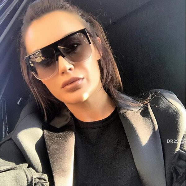 

sunglasses flat women big frame sunglasses fashion super star oversized clear gradient sun glass gafas de soldr29717, White;black