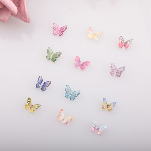

50pcs 3d vivid butterfly design nail art decorations nail accessories, Silver;gold