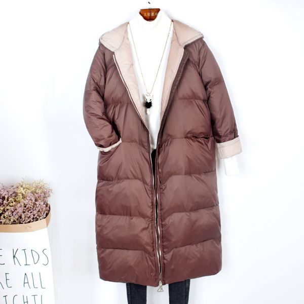 

thick women down coats jackets warm woman down parka 90% white duck thick warm jacket woman hooded, Black