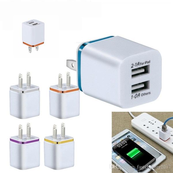 

5v 2.1a eu us ac home travel wall charger power adapter plugs for samsung s8 s10 note 10 htc android phone pc mp3