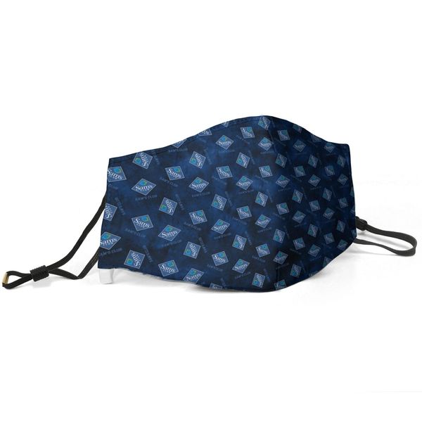 

women men face mask dust mask muffle sam's club america blue printed with adjustable ear hook mas, Silver