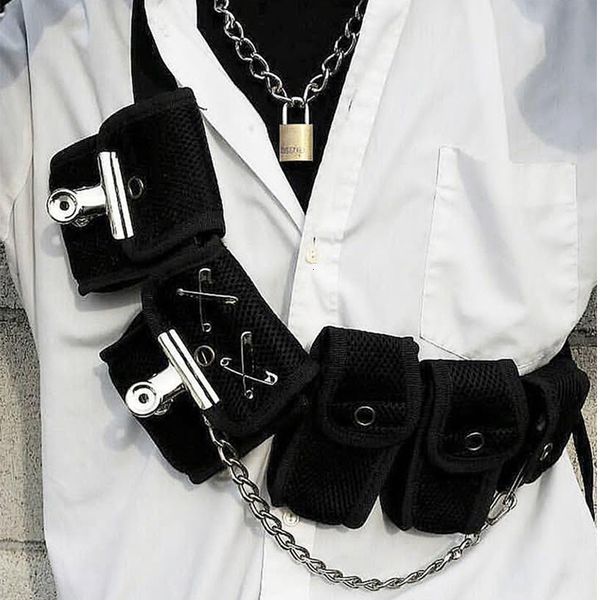 

hip hop chest bag for black fashion streetwear chest rig fanny pack multi-pocket travel phone belt bag pouch waist packs