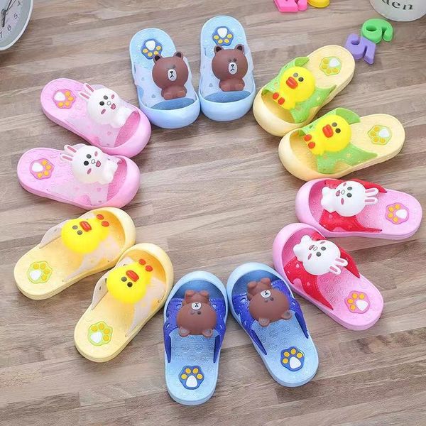 

yw5jj children children slippers children' slippers cute cartoon children' baby' baotou toe protector for boys and girls b, Black;grey