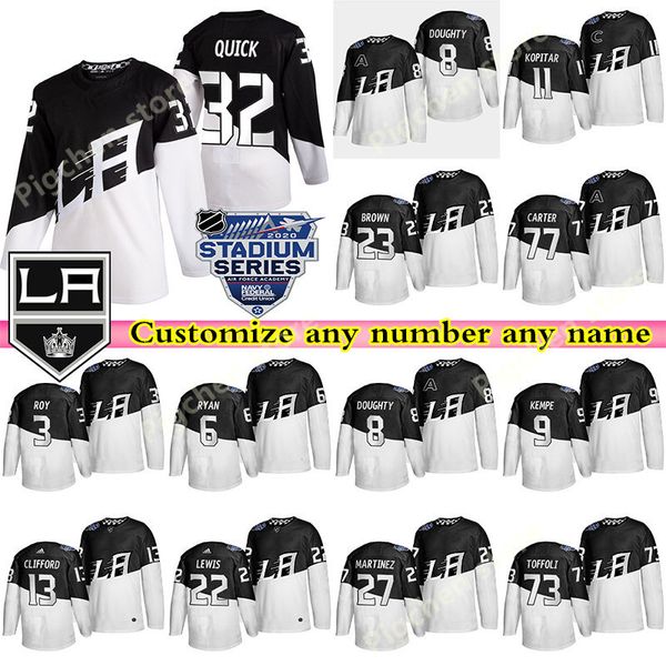 

2020 stadium series men's los angeles kings jerseys 99 wayne gretzky 32 quick kopitar doughty custom any number any name hockey jersey, Black;red