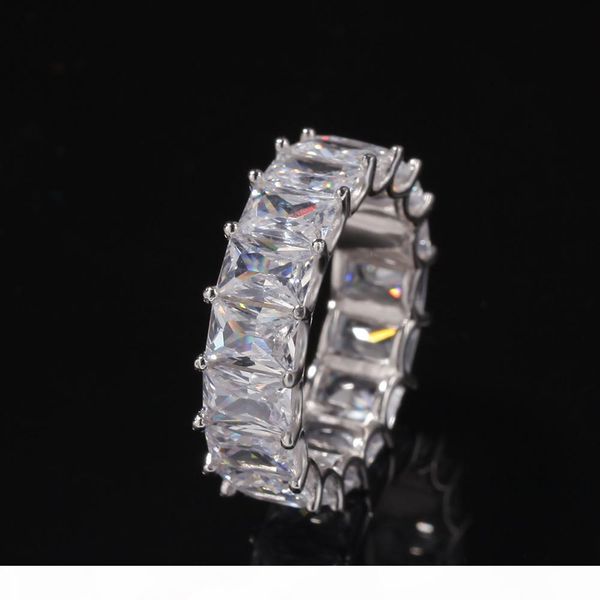 

2019 new style men women hip hop iced out bling ring square zircon hiphop charm ring jewelry for luxury gifts, Silver