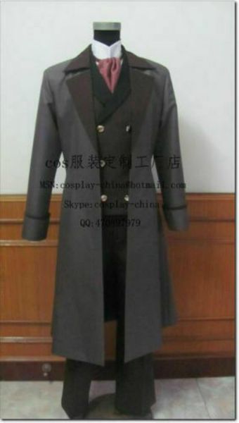 

new black butler kuroshitsuji sebastian michaelis uniform suit cosplay costume, Black;red