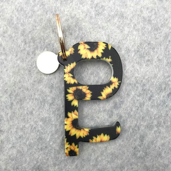 

13style portable keychain no-touch elevator button tools contactless edc door opener key tool sunflower leopard keychain party favor gga dhl
