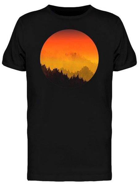 

sunset mountains graphic men's cotton tee shirt 11 colors for mens, White;black