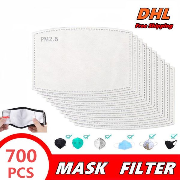 

face mask Filter gasket Replaceable Breathable 5 Layers Activated Carbon PM2.5 Mask Filter 700pcs with filter to prevent dust and pollen 02