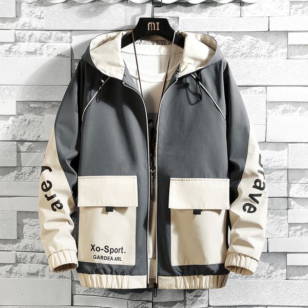 

cargo jacket men autumn coat fashion windbreaker hooded coats casual mens bomber jackets outwear streetwear tooling clothing 4xl, Black;brown