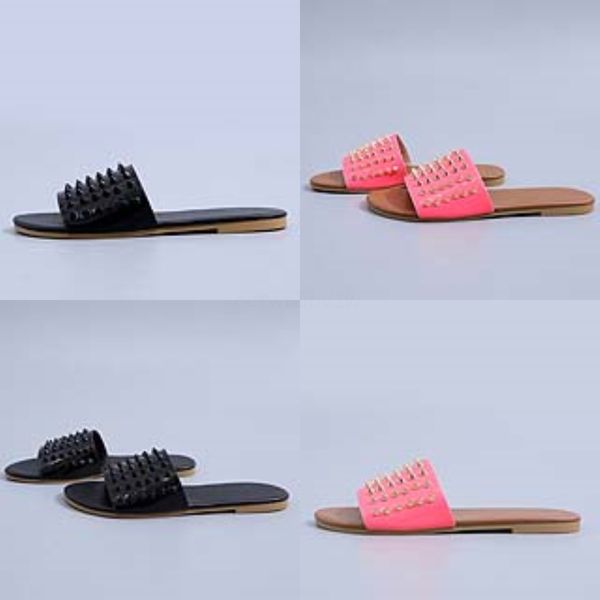 

beac 2020 men women slide fis slippers dener slide summer fasion wide flat slippery wit tick fis slippers slipper flip fl #63#377, Black