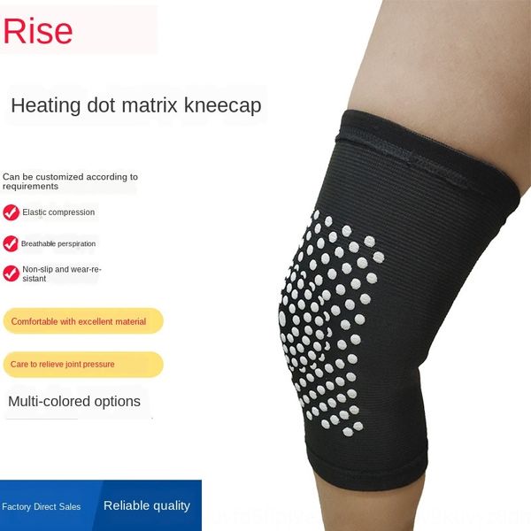

double-sided elastic self-heating dot matrix foam sports kneepad autumn and keep warm winter kneepad warm, Black;gray