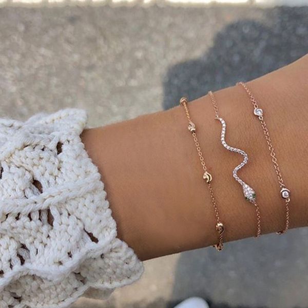 

lexie diary 2020 creative metal snake bracelet for women accessory jewelry, Golden;silver