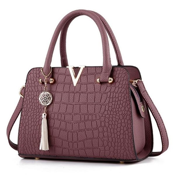 

swdf crocodile leather women tote v letters designer handbags luxury quality lady shoulder crossbody bags fringed messenger bag