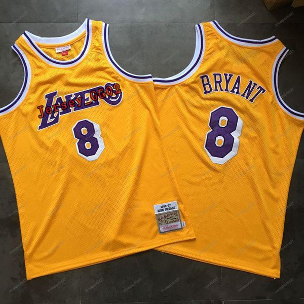 

los men angeles lakers kobe 8 bryant nba yellow jerseys basketball jersey mitchell & ness rookie swingman sleeveless, Black;red