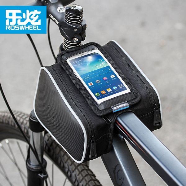 

roswheel lexuan 12813l upper tube saddle mountain bike touch screen bicycle mobile phone bag bicycle mobile phone bag 5.5 inch
