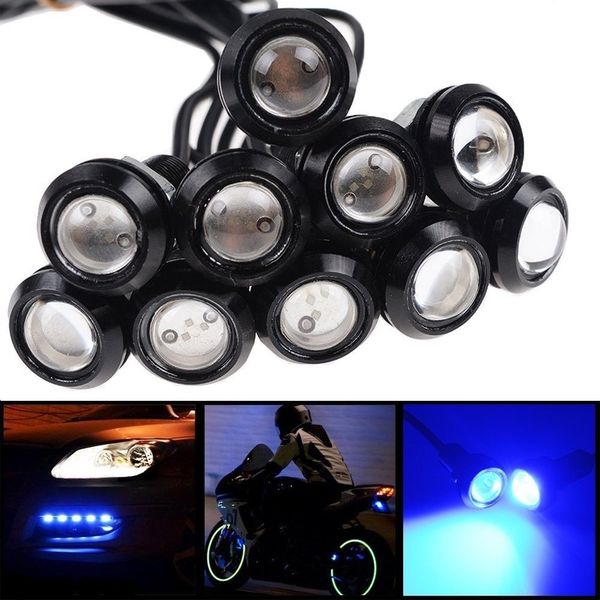 18 milímetros Eagle Eye Luzes Led azul 9W rosa diurnas Acessórios Car Light motocicleta DRL carro marcador Luz Fog Lamp backup Luz