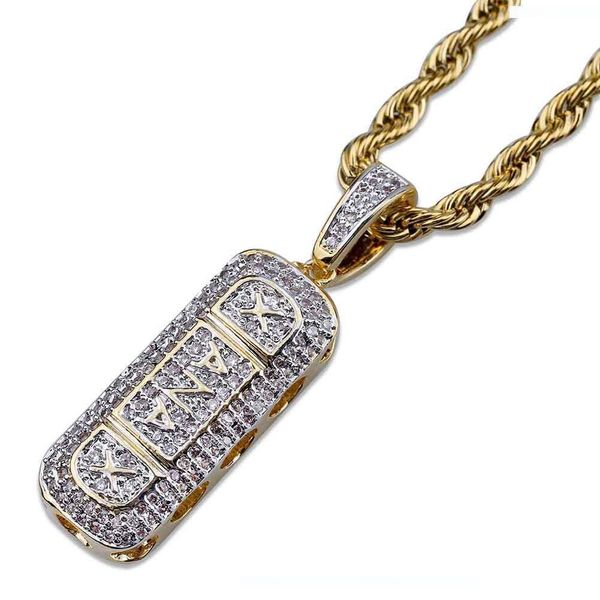 

2019 european and american zircon hollow pendants hip hop men's hipster pendant jewelry