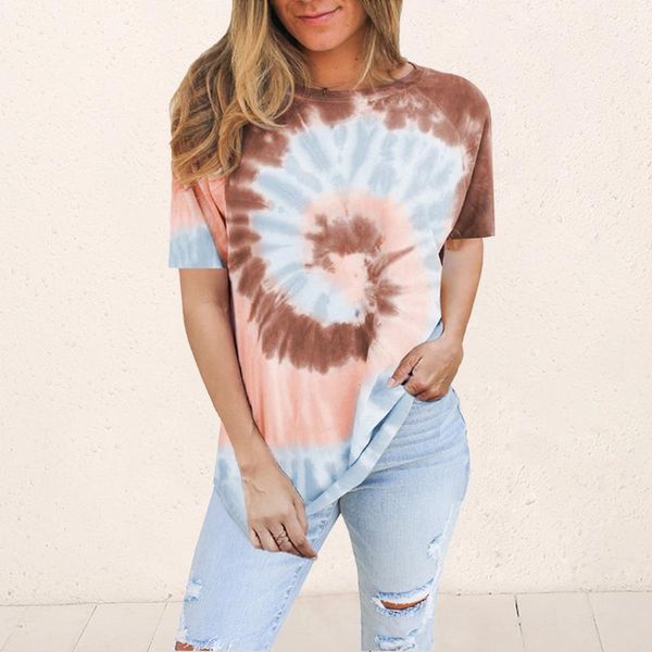

women loose summer sets o neck yoga tie dye short sleeve shirt and biker bodycon shorts 2020 casual yoga suit 2020 fashion, White;red