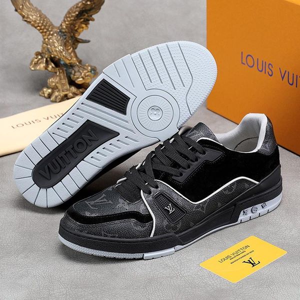 

new arrival trainer sneaker men 's shoes fashion sneakers flats platforms autumn and winter breathable lace -up men shoes, Black