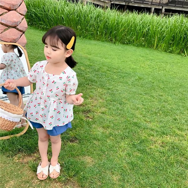 

children's clothing 2020 girls pure cotton bubble sleeve short sleeve baby shirt baby clothes kids children's clothing, White;black