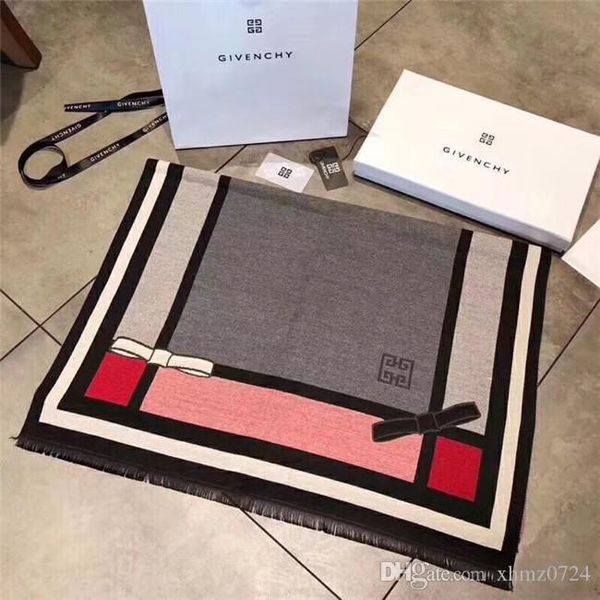 

2019 new fashion luxury scarf matching color design style qiu dong thick scarf cashmere scarf men and women 180x80cm, Blue;gray