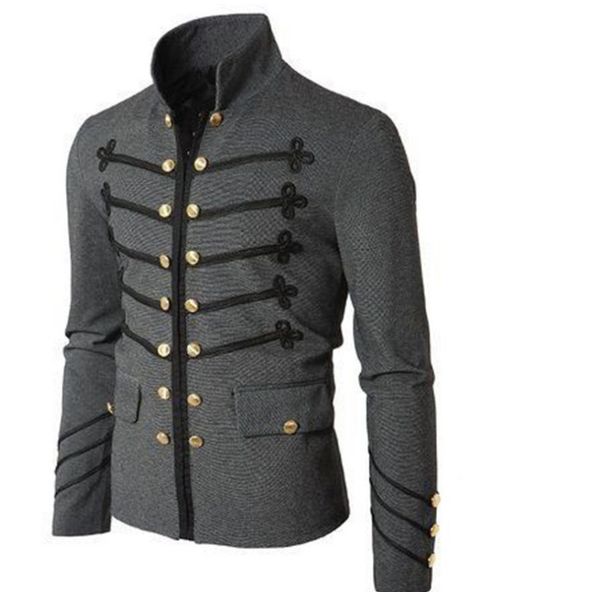 

men medusa jackets long sleeve jacket fashion spring autumn print slim fit stand-up collar windbreaker mens blue/black/gray coats, Black;brown
