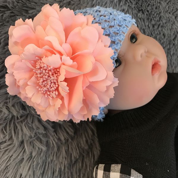 

elastic baby hat summer simulation flower hollow hat for baby girls newborn pgraphy props, Yellow