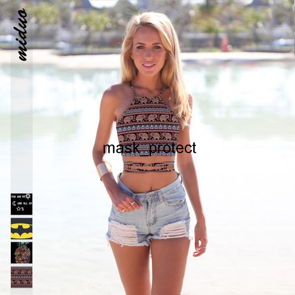 

women's one-line collar tie vest fashion navel unbacked bra fashion, White