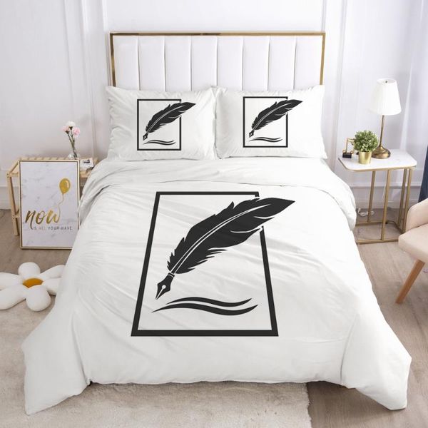 

3d bed linens duvet cover sets quilt covers pillow shams bedclothes bedding sets  double size black white home textile