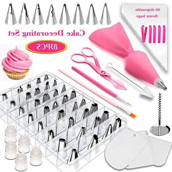 

baking & pastry tools 83pcs set nozzles for confectionery bag cake icing decorating cream reusable