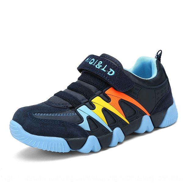 

dikbs new korean style genuine leather soft bottom comfortable breathable leather striped sports sneakers children's children's sh, Black