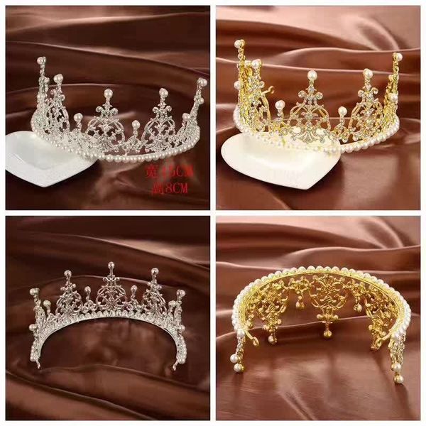 

люкс кронпринцесса оголовье свадебные аксессуары для волос детский pearl rhinestone корона подарок rhinestone украшения жемчуг торт торт, Slivery;white