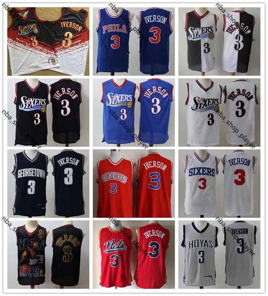 

2019 мужского пережиток джерси аллен айверсон 3 juliusphiladelphia 6 erving баскетбол джерси баскетбол shorts76ers золотой красный белые, Black;red