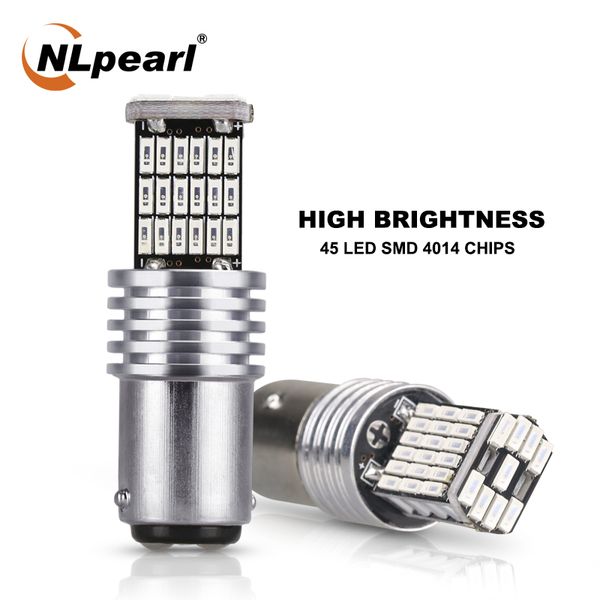 

nlpearl 2x signal lamp 1157 bay15d led bulbs 45smd 4014 chips p21/5w led car turn signal light brake parking reverse light 12v
