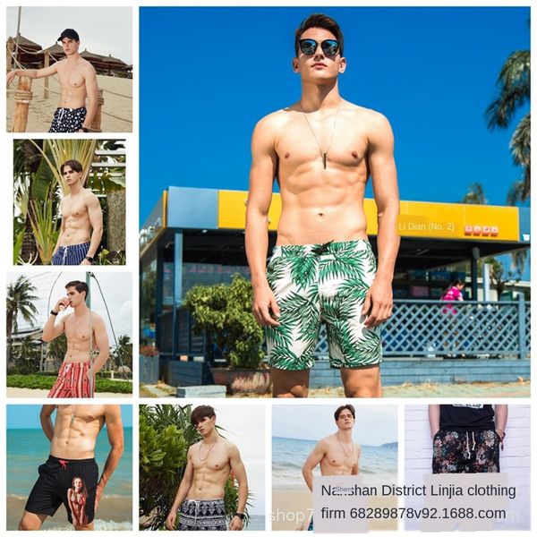 

2020 casual beach new korean style summer loose beach pants men's quick-drying 5-point casual pants