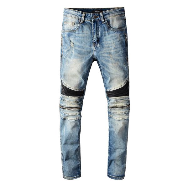 

fashion mens jeans men women casual motorcycle biker ripped jeans straight slim mens skinny jeans denim pants size 2840, Blue