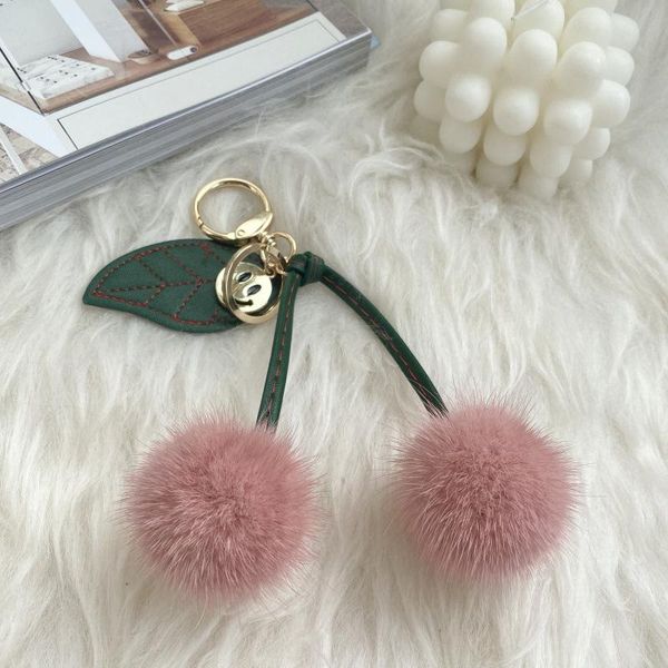 

брелок мех норки fluffy cute цепь женщина вишневой кожа смазливые цепи розового ключ сумка подвеска для девочек колец для ключей 2020 новые, Silver