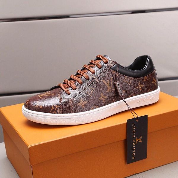 

new new 2020 fashion sneakers mens shoes casual luxury design luxembourg sneaker chaussures pour hommes lace -up leather men shoes fashion d, Black