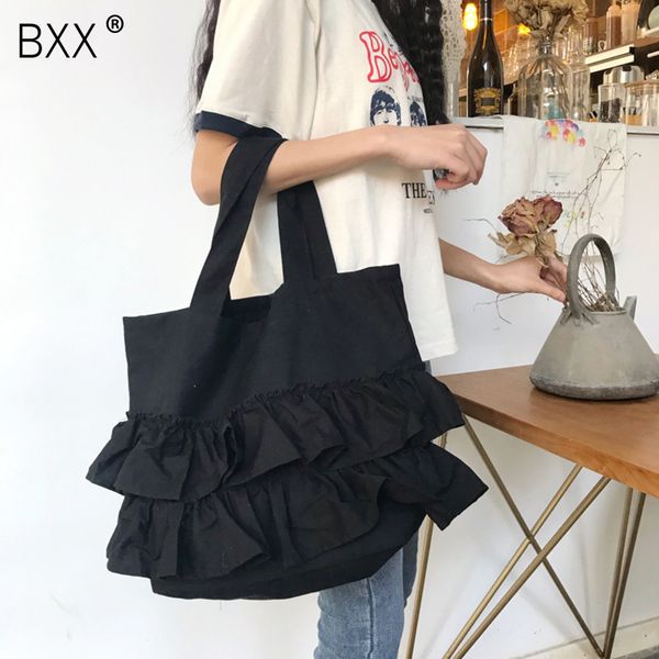 

bxx] crossbody bags for women 2020 winter casual ruffle canvas single shoulder package drawstring portable handbag hj105