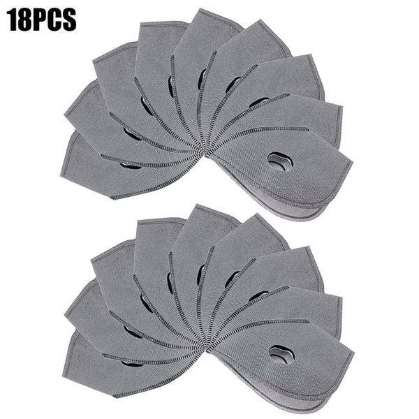 

18pcs facemask replacement filters dustproof active carbon filter for mesh facemask pm 2.5 fashion scarf filter pad mascherina, Black