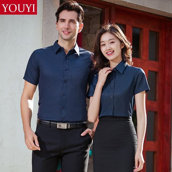 

rew5s men's and women's same business wear 4s shop sales short-sleeved slim-fit non-ironing white white shirt breathable cotton sh