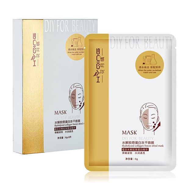 

5pcs hydrolyzed collagen diy for beauty hydrated e-dried mask skin care easy to absorb face mask repair dry skin nourish mascarilla