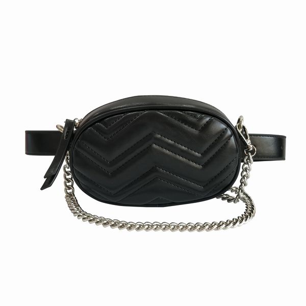 

fashion pu leather handbags totes wallet women bags handbag fanny packs sliver chain waist bags purse lady belt chest bag 5 colors 18x6x12cm
