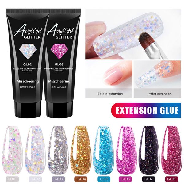 

new arrivals glitter sequin builder nail polish painless fast extension soak off uv led coat nail art manicure gold, Red;pink
