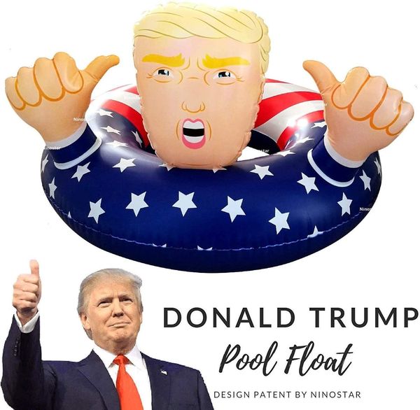 

DHL Ship Funny Trump Swimming Pool Floats Fun American Flag Swimming Ring Circle Inflatable Boat Swimming Pool Party Toys Women kids Piscina