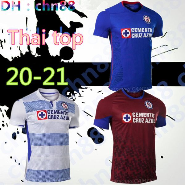 

thai mexico 19 20 21 club cruz azul soccer jerseys kits 2020 2021 futbol club caraglio montoya mendez men boys football shirts, Black;yellow