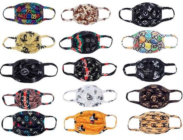 

designer brand ultraviolet-proof face masks washable breathable luxury designer mask trendy print reusable windproof anti-dust cycling mask