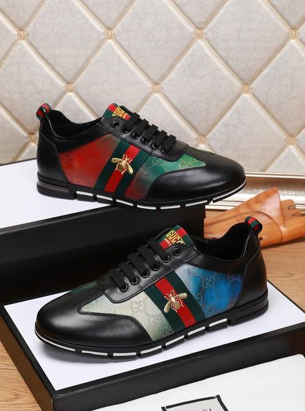 

new4 роскошь кожа мужская повседневная обувь мода спортивная обувь на открытом воздухе комфортное обувь оригинальную коробку упаковка zapato, Black