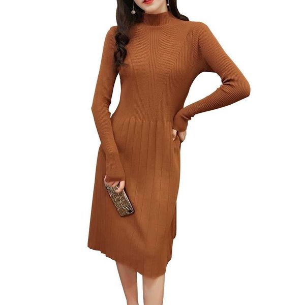 

women's sweaters fashion 2021 autumn winter women long sweater dress pullovers warm knitted pullover dresses lady, White;black